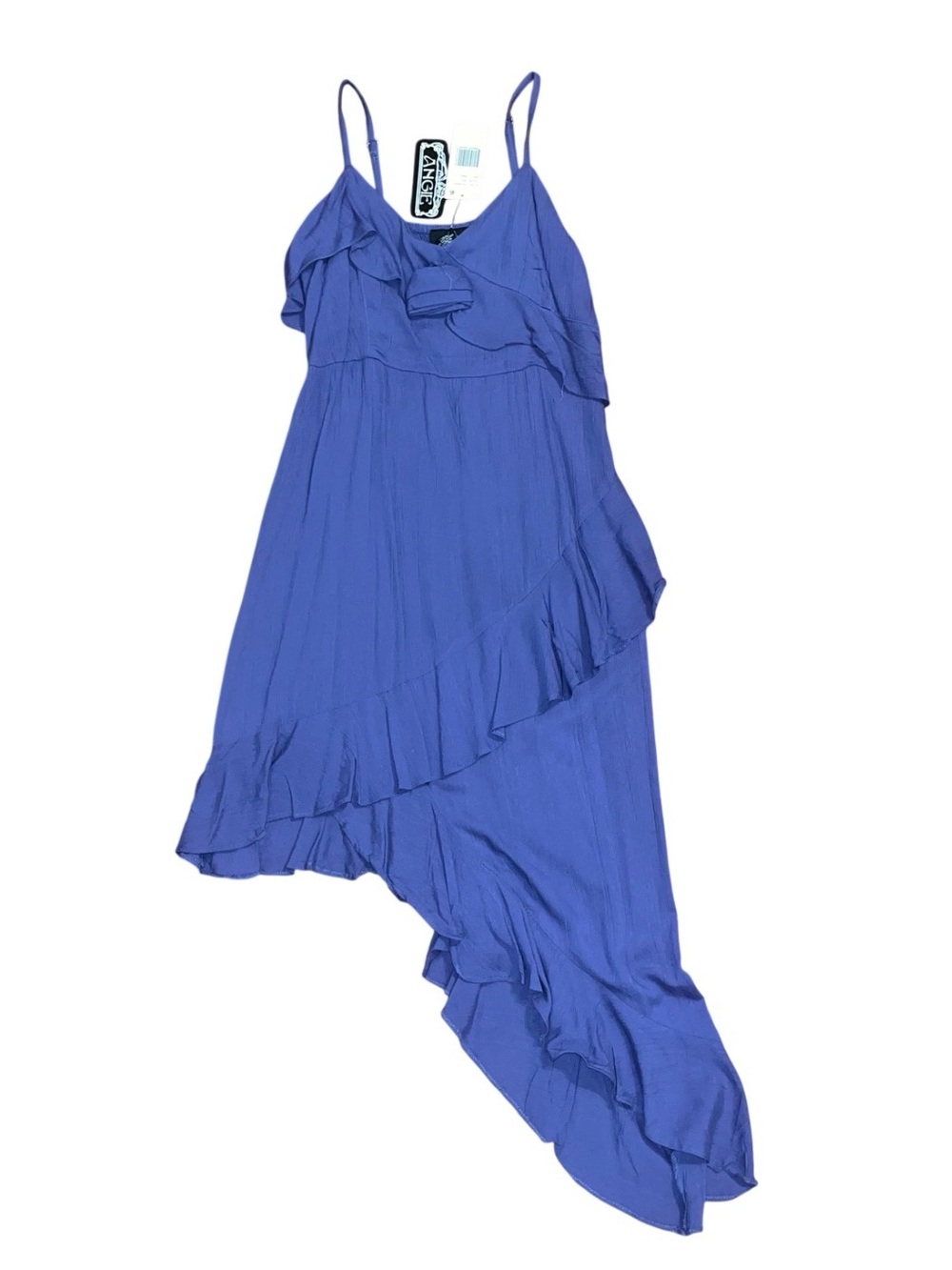 Angie Blue Sundress Asymmetrical Ruffled Ladies Small NWT